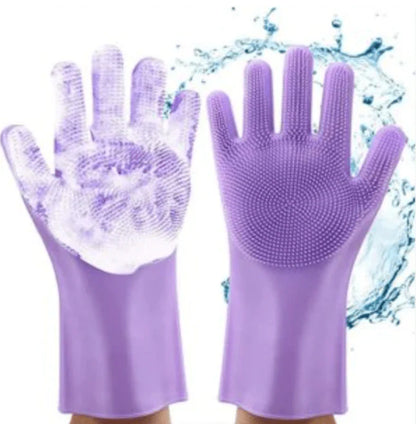 Silicone Cleaning Gloves – Scrub & Protect, Reusable Pair
