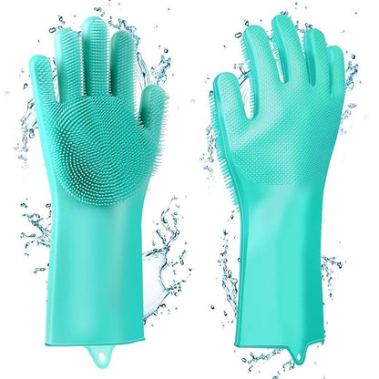 Silicone Cleaning Gloves – Scrub & Protect, Reusable Pair