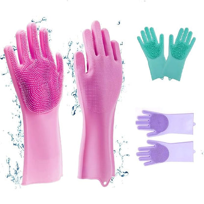 Silicone Cleaning Gloves – Scrub & Protect, Reusable Pair